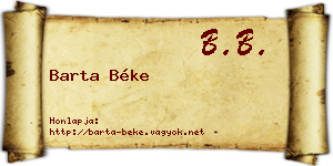 Barta Béke névjegykártya