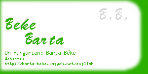 beke barta business card